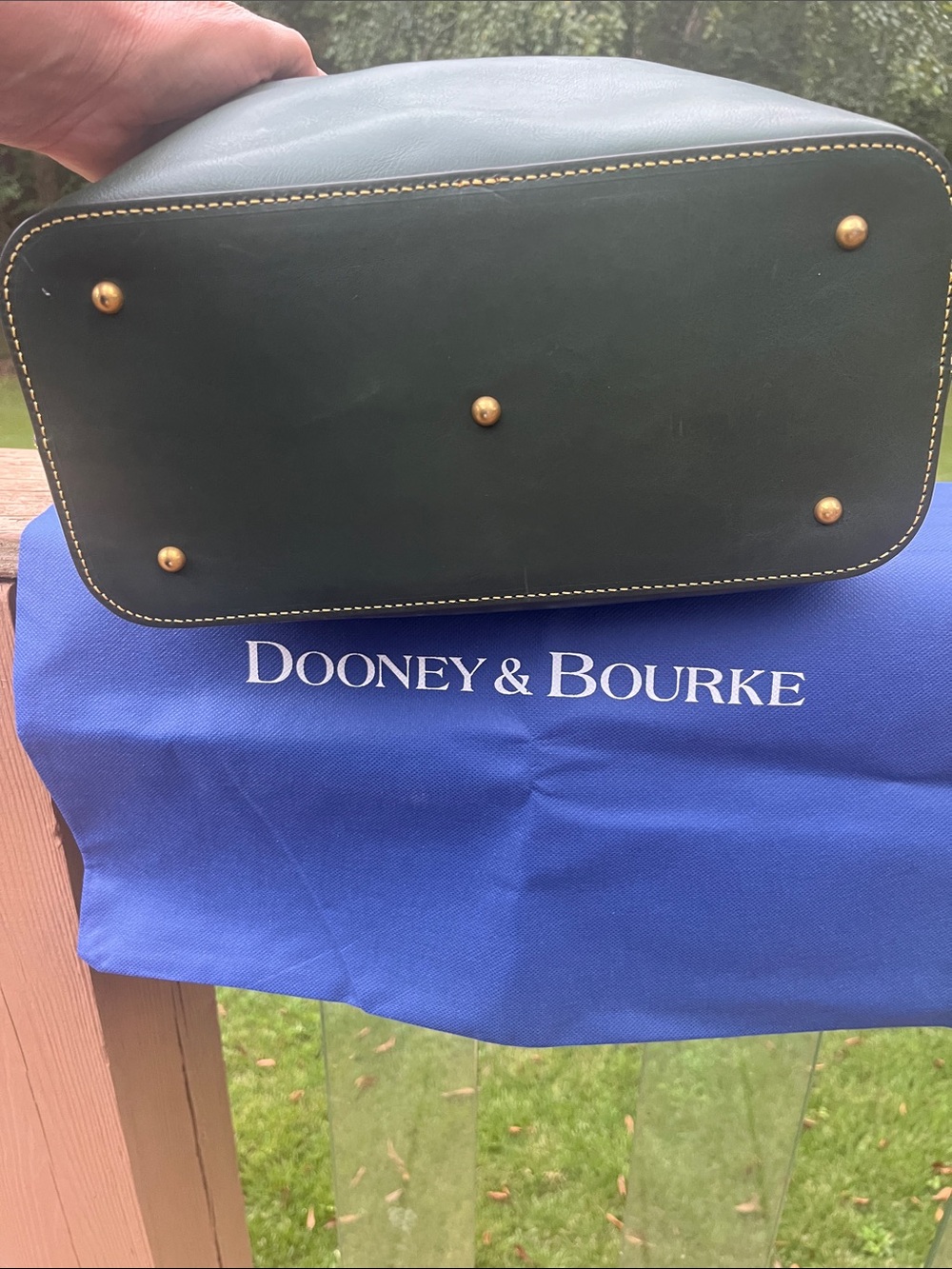 Dooney & Bourke Hunter Green Leather Satchel - Picture 8 of 12